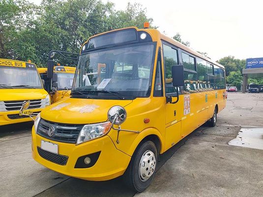 Diesel Euro 4 Afgetreden schoolbus Dongfeng 56 zitplaatsen Gele schoolbus