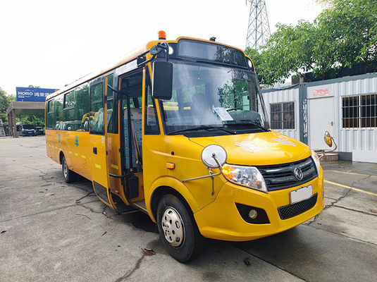 Diesel Euro 4 Afgetreden schoolbus Dongfeng 56 zitplaatsen Gele schoolbus