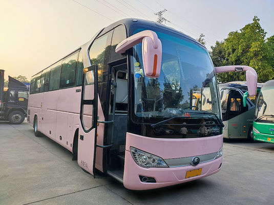 Luxe Roze Gebruikte Yutong Bussen Euro 5 LHD Gebruikte Diesel Shuttle Bus Te koop
