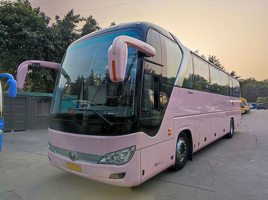 Luxe Roze Gebruikte Yutong Bussen Euro 5 LHD Gebruikte Diesel Shuttle Bus Te koop