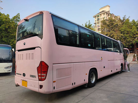 Luxe Roze Gebruikte Yutong Bussen Euro 5 LHD Gebruikte Diesel Shuttle Bus Te koop