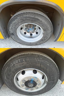 56 zitplaatsen Gebruikte gele schoolbus met rolstoellift en dieselbrandstof